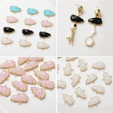 Load image into Gallery viewer, Irregular Cloud Connector, Rhinestone Pendant, Bracelet Necklace Making, Gold Plated Jewelry Findings GZ411