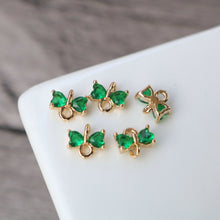Load image into Gallery viewer, 10pcs Tiny Bow Connector, 14k Gold CZ Pave Pendant, Bracelet Necklace Pendant, Real Gold Plated, Jewelry Findings HL105-F103