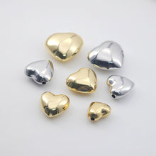 Load image into Gallery viewer, Heart Spacer Beads, 14K Gold, Silver Plated, Polish Gold/Silver Beads, Heart Shape Pendant, Jewelry Making Supplies S1159