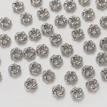 Load image into Gallery viewer, Flat Circle Twist Spacer Beads, CZ Pave Beads, 14K Gold Plated, Dainty Earring Making Beads, Jewelry Finding GZ357