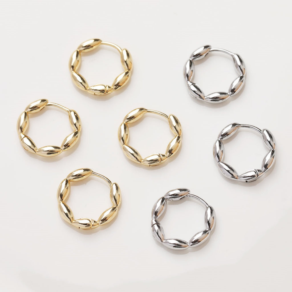 14K Gold Plated Wheat Hoop Earring Finding, Nickel Free Circle Earring Hoops, DIY  Earring Making Findings GZ384