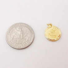 Load image into Gallery viewer, 10pcs Happy for Today Charm, 14mm, 18K Gold Plated Smiley Face Pendant, Necklace Making Charms, Jewelry Findings S1044