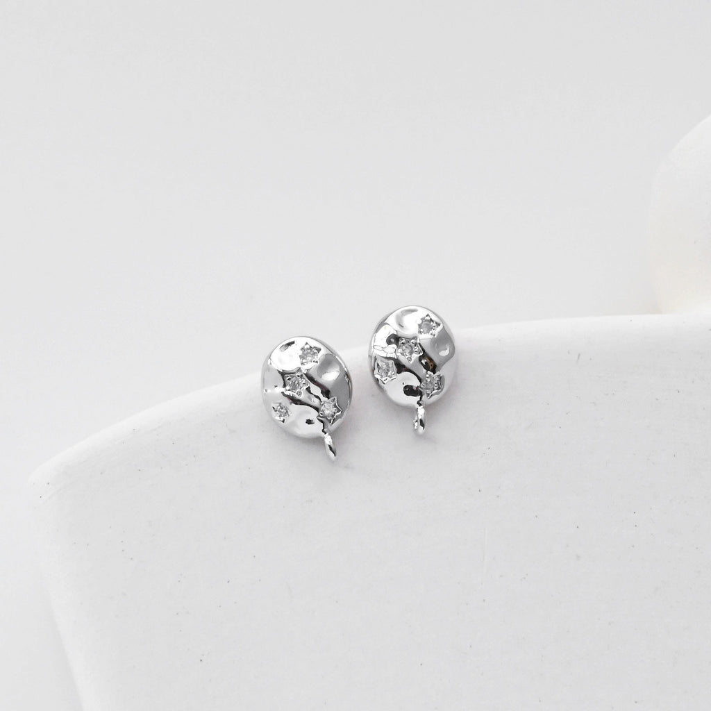 أقراط دائرية مطروقة، عمود ذهبي للقرط مع حلقة، مضاد للحساسية، نتائج القرط، لوازم صنع الأقراط يدويًا D0418