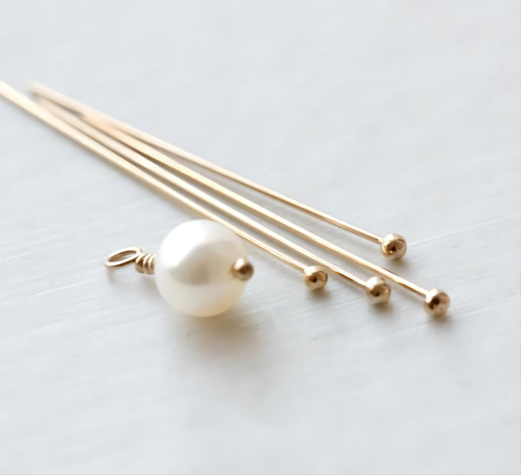 14K Gold Filled Ball Pins- [10PCS] 23/25/27/31 Gauge Ball Head Pins, Gold Filled Jewelry Making Supply BL015