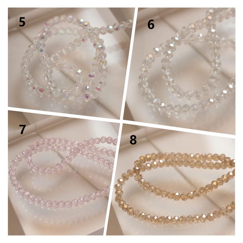 4mm Round Cut Faceted Glass Beads, Crystal Glass Loose Beads for Jewelry Making, DIY Beads Finding GZ028