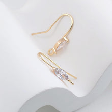 Load image into Gallery viewer, 14K Gold Plated Ear Wires, Cubic Pave Earring Hooks, Nickel Free, Fish Hooks, Ear Wires for Jewelry Making ZX321