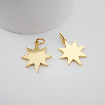 10PCS Boom Charms, 18K Shiny Gold Plated Charm, Symbol Charm, Bracelet Making Pendant, 12mm, Jewelry Findings S328