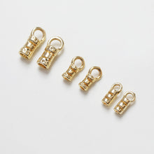 Load image into Gallery viewer, 10pcs 14K Gold Plated Crimp End, Cord ends, Chain Crimps, Jewellery Making Findings GE134
