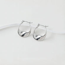 Load image into Gallery viewer, Twisted Hoop Earrings, 14K Gold/Silver, Stainless Steel Pin Nickel Free Earrings, Shiny Gold Hoop Ear Stud GE014