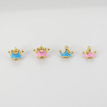 Cargar imagen en el visor de la galería, Dije de corona de esmalte, colgante de corona, chapado en oro de 18 quilates, dijes para hacer collares, accesorios de joyería S20690