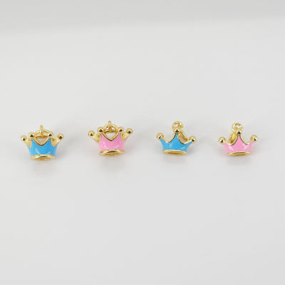Enamel Crown Charm, Crown Pendant, 18K Gold Plated, Necklace Making Charms, Jewelry Findings S20690
