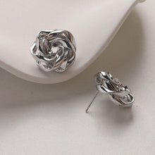 Load image into Gallery viewer, Flower Earring Post, 14K Gold/Silver, S925 Silver Pin Nickel Free Earrings, Flora Ear Stud with Loop GZ760