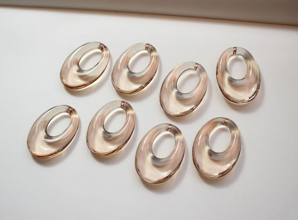 10 قطع من القلادة البيضاوية المفتوحة، قلادة من الراتنج لصنع المجوهرات، العثور على الخرز بنفسك GZ290