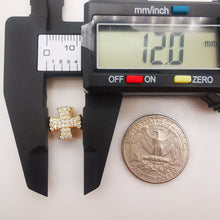 Load image into Gallery viewer, 5pcs Cubic Cross Spacer Beads, 18K Gold Plated Micro CZ Pave Charm Bead,  12mm, Bracelet Necklace Making Pendant, Jewelry Finding S201