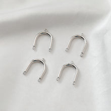 تحميل الصورة إلى عارض المعرض، وصلة ذهبية مقوسة على شكل حرف U مع حلقات، نتائج صنع أقراط مطلية بالذهب عيار 14 قيراطًا، نتائج مجوهرات 13 × 17 مم JH009