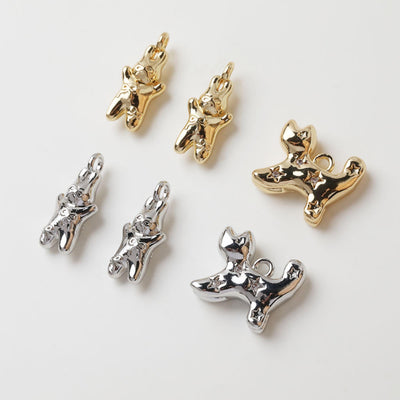 Dije de conejito, colgante de conejo bañado en oro de 14 quilates, dije de animal, dije de gato, accesorio para collar GZ722