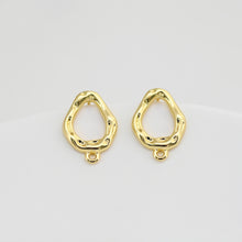 تحميل الصورة إلى عارض المعرض، قرط أذن مطروق غير منتظم، ذهب/فضة عيار 18 قيراطًا، أقراط فضة S925 خالية من النيكل، قرط أذن مع حلقة D0424