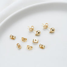 Load image into Gallery viewer, Stainless Steel Ear Nuts, 18k Real Gold Plated, Hypoallergenic Earring Backs for Studs , Earring Backs for Jewelry making Findings YY100