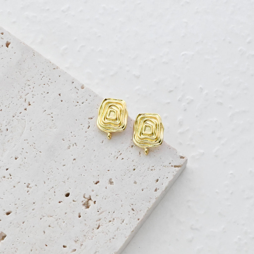 قرط غير منتظم، ذهب/فضة عيار 18 قيراطًا، أقراط فضة S925 خالية من النيكل، قرط على شكل قلب D0439