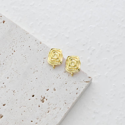 قرط غير منتظم، ذهب/فضة عيار 18 قيراطًا، أقراط فضة S925 خالية من النيكل، قرط على شكل قلب D0439