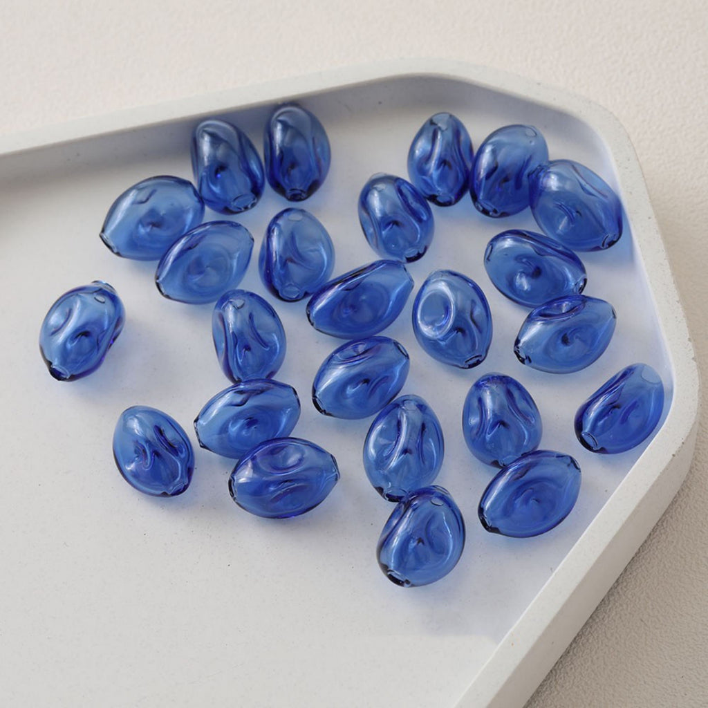 Glass Bubble Beads,Irregular Ellipsoid Glass Beads, Colorful Hand Blown Hollow Round Globes for Jewelry Making, DIY Beads Finding GZ561