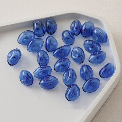 Glass Bubble Beads,Irregular Ellipsoid Glass Beads, Colorful Hand Blown Hollow Round Globes for Jewelry Making, DIY Beads Finding GZ561