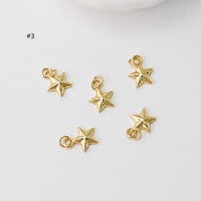 Load image into Gallery viewer, Tiny Star Charms, Crystal Cubic Star Pendant, Star Connector, 18K Gold Plated, Necklace charms, Jewelry Findings