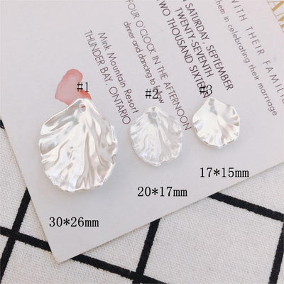 White Acrylic Flower Pendant, Acrylic Petals, Imitation Shells, Acrylic Drop Charm for Jewelry Making, DIY Beads Finding MY117