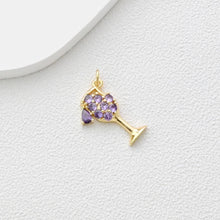 Cargar imagen en el visor de la galería, Dijes para copas de vino con pavé de circonitas, dijes para vasos de jugo, colgante chapado en oro de 18 quilates, fabricación de pulseras y collares, accesorios de joyería S1356