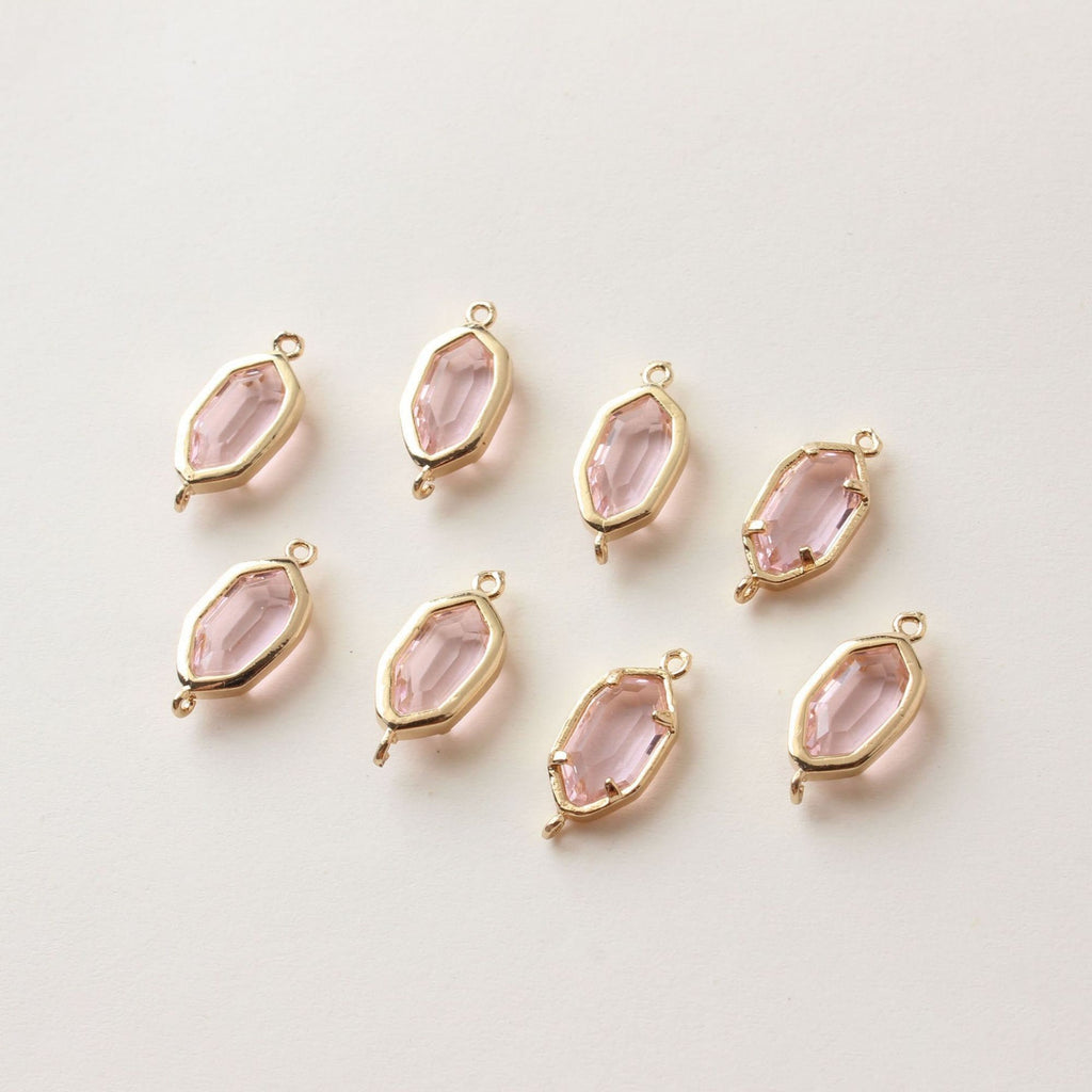 Danity Oval Connector with 2 loops, 14K Gold Plated, Crystal Connectors, 12x15mm Jewelry Findings ZZ025