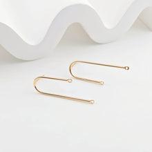 Load image into Gallery viewer, 14K Gold U Shape Earring Post With 2 Loops, Arch Ear Studs, S925 Silver Ear Pin Nickel Free Earrings, Hypoallergenic Earring Findings ZX266