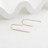 14K Gold U Shape Earring Post With 2 Loops, Arch Ear Studs, S925 Silver Ear Pin Nickel Free Earrings, Hypoallergenic Earring Findings ZX266