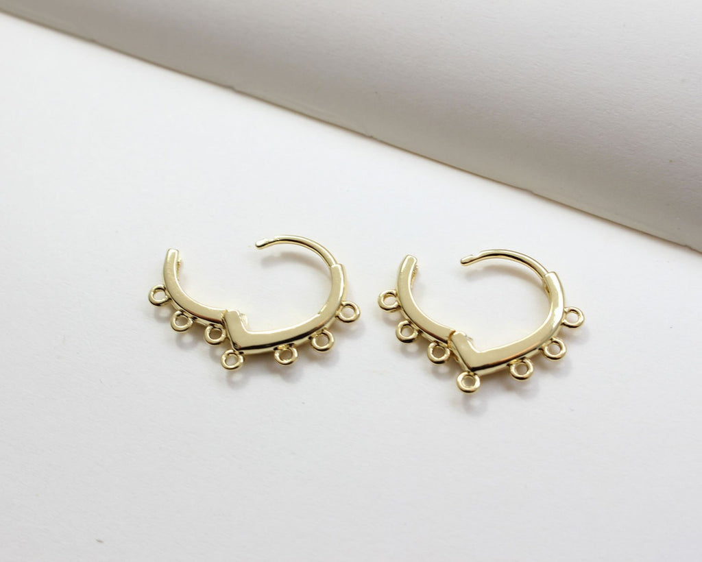 10PCS 18K Gold Plated Leverback Earring Parts with loops, Huggie Hoops Earring Parts, Ear Hoops, earring findings for Jewelry Making BB065