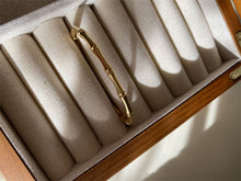 Load image into Gallery viewer, Bamboo Bangle, Minimalist Gold Plated Bracelet, Stainless Steel Bangle, Silver Bangle, Gift for Her ZJ001