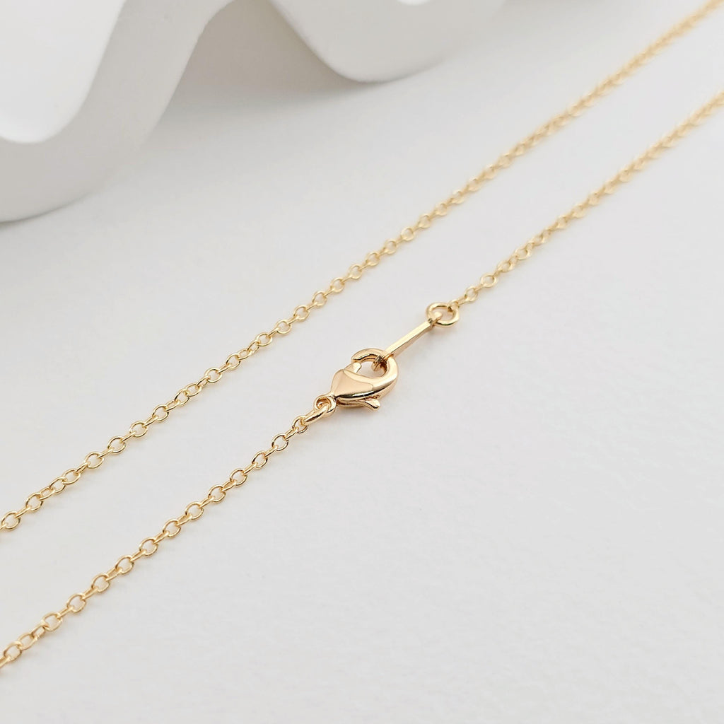 سلسلة كابل جاهزة للقلادة مع مشبك جراد البحر، مطلية بالذهب عيار 18 قيراطًا، 18 بوصة، نتائج قلادة جاهزة للارتداء ZX255