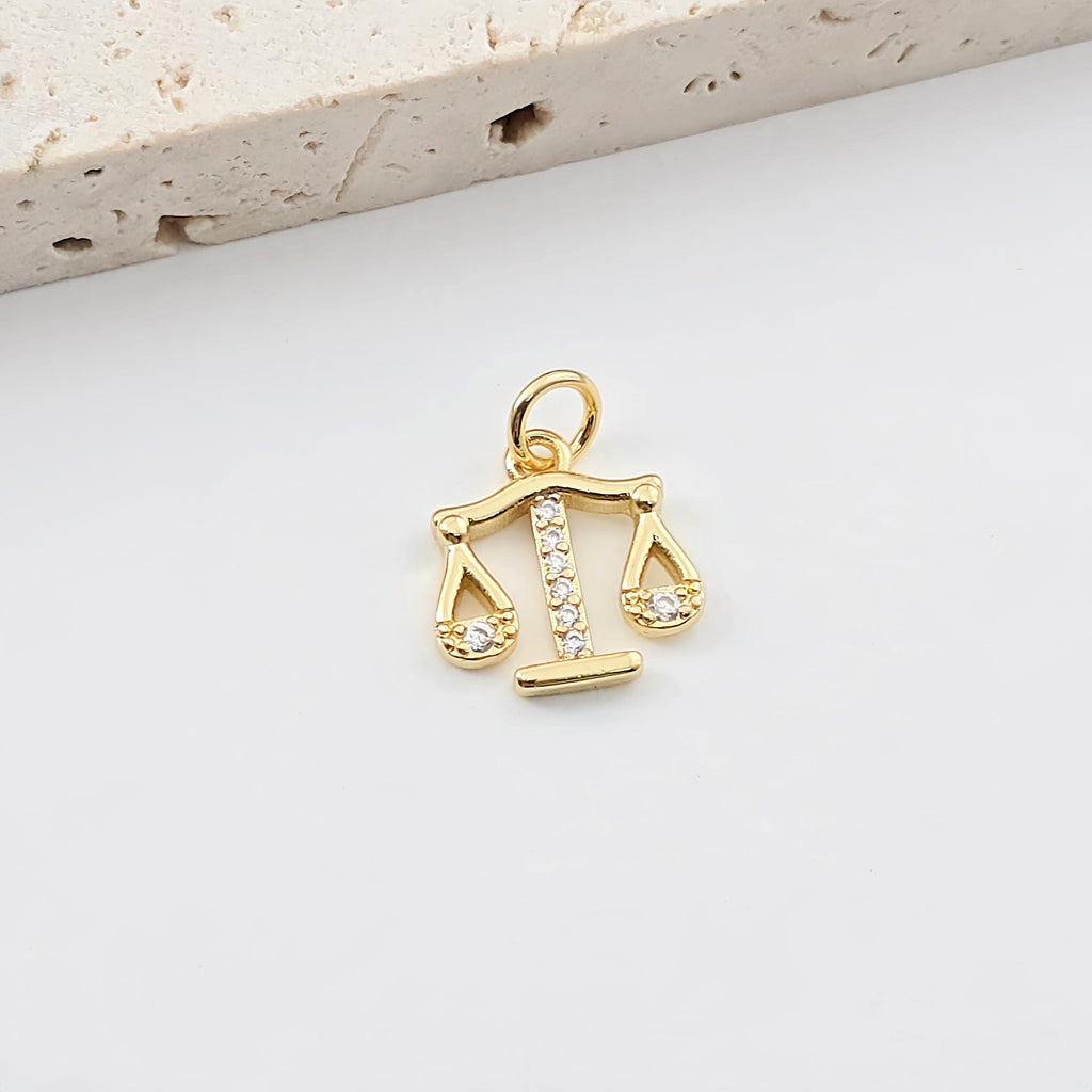 Wings Pendant, Tree of Life Pendant, Balance Pendant, 18K Gold Plated, CZ Pave, Necklace Making Charm, Jewelry Findings S1272