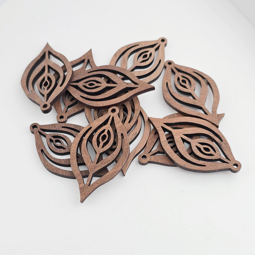 Leaf Shape Geometric Shape Wood Charms, Wooden Pendant, Reclaimed Walnut Wood, Geometric Statement Wood Earrings Diy Ideas JT1017