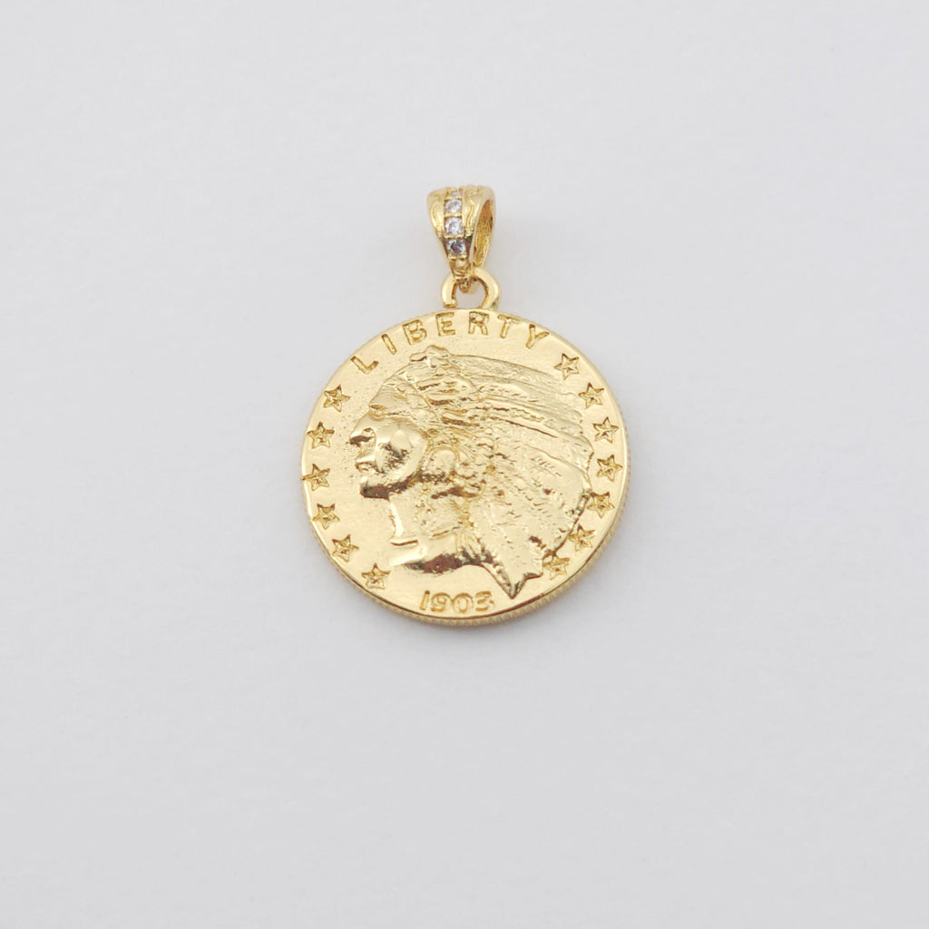 Round Portrait Pendant, Eagles Charm, 18K Gold Plated, Antique Silver, Necklace Making Charm, Jewelry Findings S1158