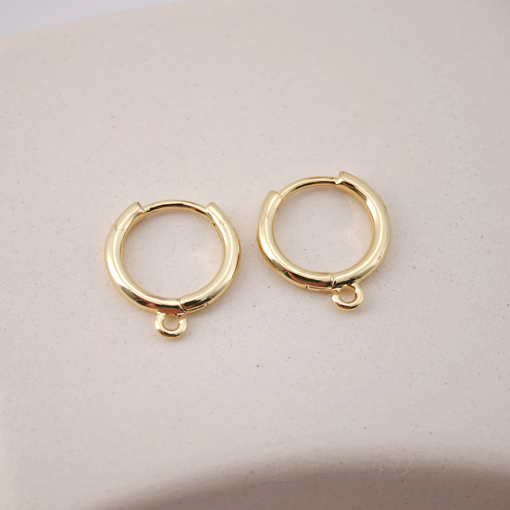 Glossy Surface Earring Hoop, Simple Huggie Earring with Loop, Everyday Huggie Hoops Multiple Sizes Customised,Handmade Earring Supplie D0125