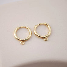 Load image into Gallery viewer, Glossy Surface Earring Hoop, Simple Huggie Earring with Loop, Everyday Huggie Hoops Multiple Sizes Customised,Handmade Earring Supplie D0125