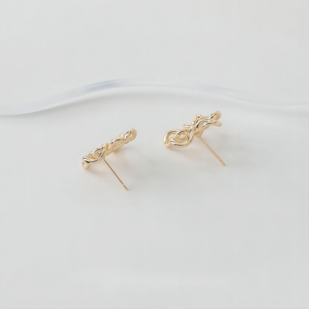 Openwork Flower Earring Post, Pendant, 14K Gold/Silver, S925 Silver Pin Nickel Free Earrings, Flora Ear Stud with Loop GE011