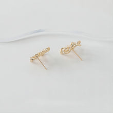 Load image into Gallery viewer, Openwork Flower Earring Post, Pendant, 14K Gold/Silver, S925 Silver Pin Nickel Free Earrings, Flora Ear Stud with Loop GE011