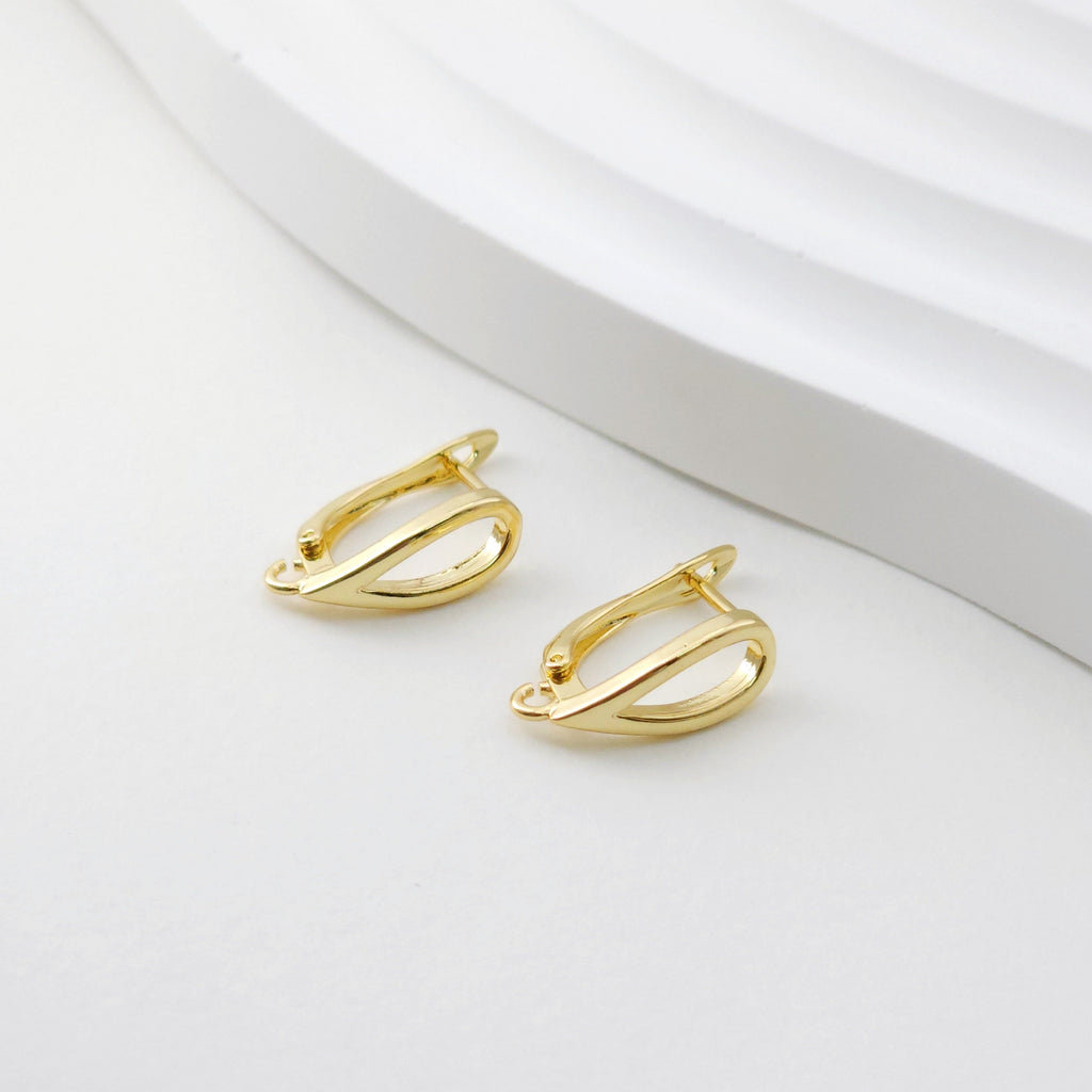 English lock with loop, Gold/Rhodium Plated Earring hoop, Hypoallergenic & Nickel-Free, DIY Handmade Earring Findings Supplies D0086