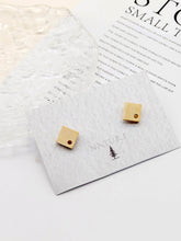 تحميل الصورة إلى عارض المعرض، أقراط خشبية مكونة من 4 قطع، أقراط خشبية مربعة للنساء، مصنوعة من خشب الدردار المعاد تدويره، خالية من النيكل، أقراط هندسية مميزة JT904