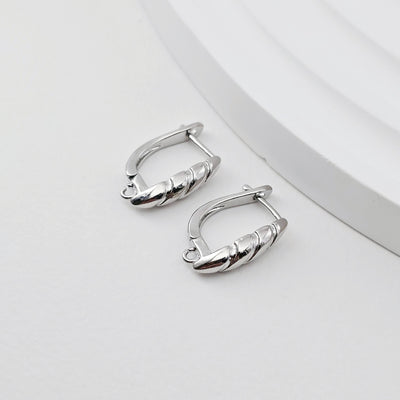 18K Gold Plated Twisted Hoop Earring, Huggie Hoops Earring Parts, Lever Back, 18.6*13.5mm, U Shape Hoop earring for Jewelry Making D0269