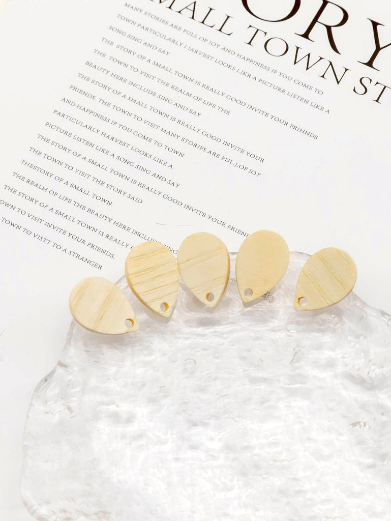 4PCS Wood Earrings, Teardrop Wooden Earrings for women, Reclaimed Ash Wood, Nickel Free, Geometric Statement Earrings Finding  JT901