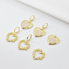 Load image into Gallery viewer, Cubic Heart Charms, 18K Gold Plated CZ Pave Love Charms, Bracelet Necklace Making Pendants, Jewelry Findings S20696