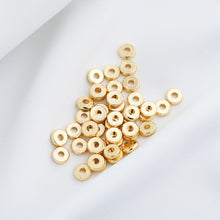Load image into Gallery viewer, 100PCS- Donut Spacer Beads, Tone Rondelle Spacer Beads, Tire Beads, 18k Gold Plated Beads, Bracelet Making, Jewelry Finding TH024-ZX7044