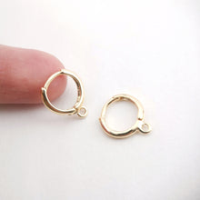 Load image into Gallery viewer, Gold/Silver Round Ear Hoops, 13x16mm, 18K Gold Plated Leverback Earrings, Huggie Hoops Earring ZX161