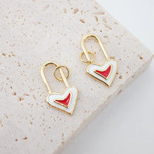 Load image into Gallery viewer, Dainty Enamel Love Lock Charm, 18K Gold Plated Necklace Making Pendant, Love Lock Pendant, 18x10m, Jewelry Findings S1031